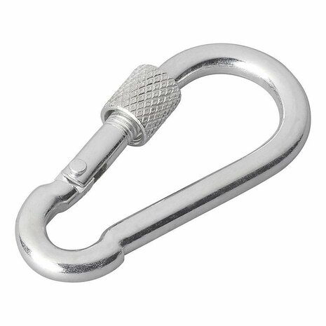 Carabiner metal 6x60mm with screw lock 2 pieces