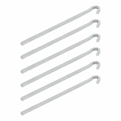 Rock pin 22cm metal square 6 pieces in polybag