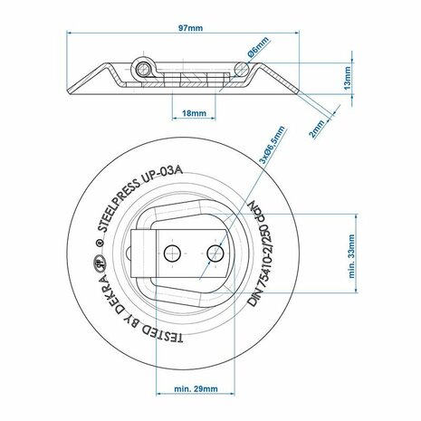 Lashing eye round SPP UP-03A