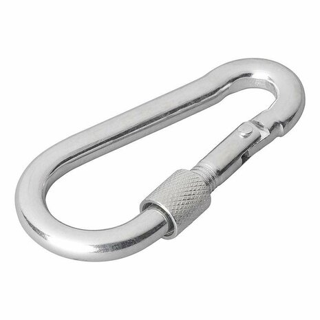 Metal snap hook 8x80 mm with screw closure 2 pieces