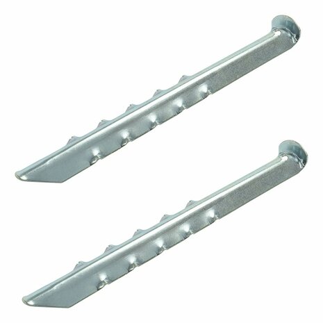 Tent peg 30cm metal ribbed 2 pieces in polybag