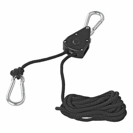 Hoist with ratchet and rope - set of 2 pieces 68kg