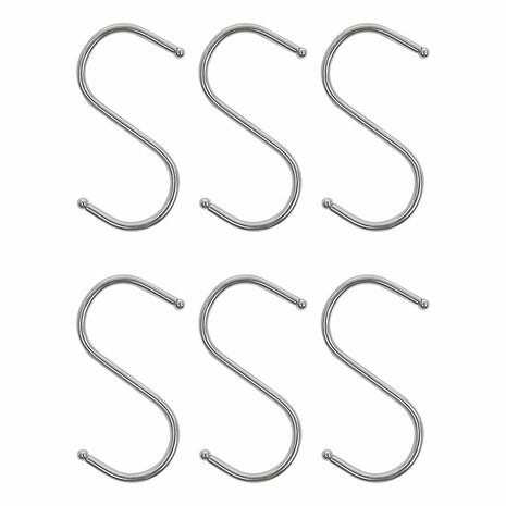 S-hook dia 4mm 6.5x7.5cm 6 pieces