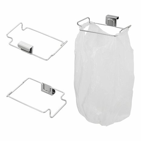 Garbage bag holder door attachment