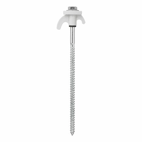 Tent peg 20cm metal screwable with plastic hook 6 pieces in polybag