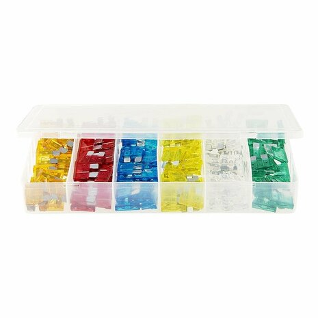 Standard plug-in fuses assorted 120 pieces in plastic box