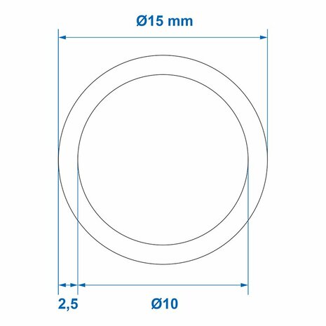Drinking water hose blue 2.50M dia 10x15mm