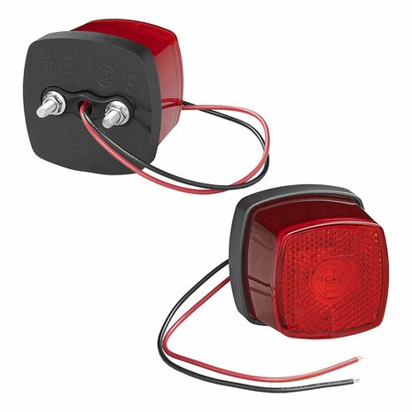 Marker light 9-30V red 61 x 61mm LED