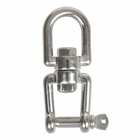 Swivel lock 8mm, A4 stainless steel AISI 316, eye/fork, 2,500 daN