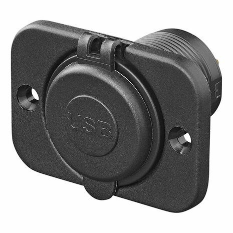 USB fast charger built-in with mounting plate 2-way 12/24V 3A type A + C