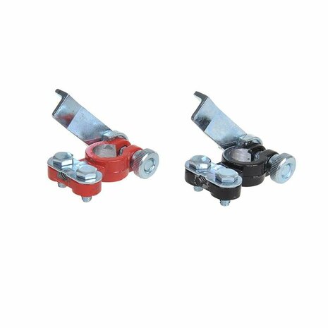 Battery terminal clamp set (+) and (-) with quick-release red/black