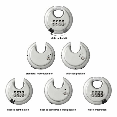 Disc lock 70mm with number combination