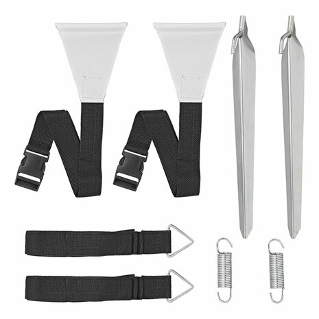 Storm strap set 2x 3.2 m with tendon attachment for awning rail