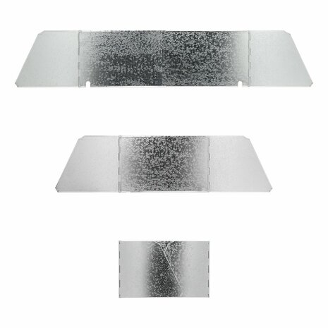 Cooking windshield 3-part steel foldable + extendable 38.5/73 x 27 x 24 cm