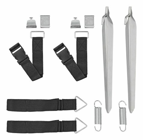 Storm strap set 2x 3 m with quick release 2x 50 cm