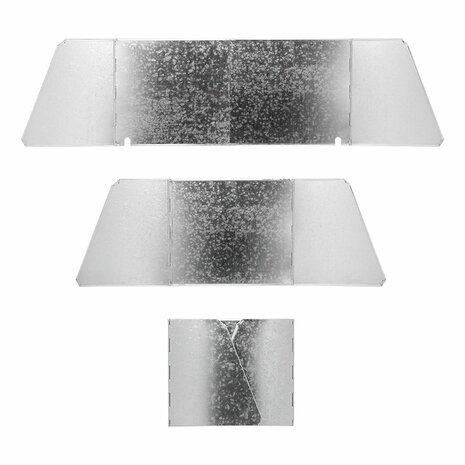 Cooking windshield 3-piece steel foldable + extendable 37/70 x 32 x 28 cm