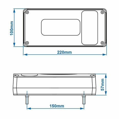 Rear light 6 functions 215x100mm left
