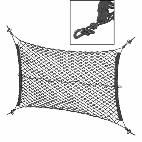 Luggage net elastic 80x50cm with plastic hooks NS-3