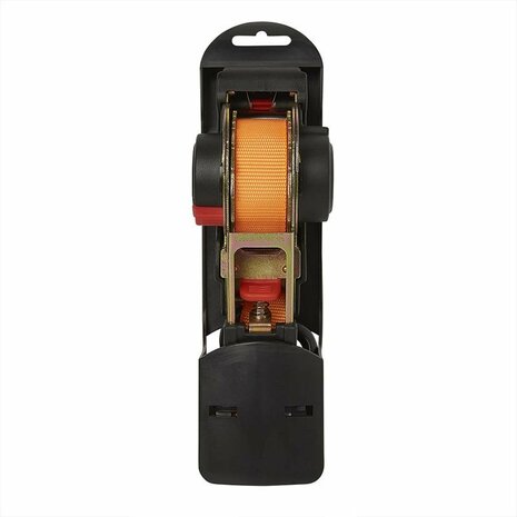 Tension strap with ratchet + 2 hooks 350cm 320kg automatic roll-up