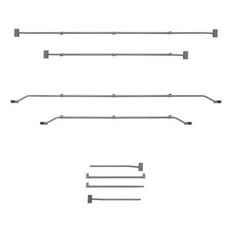 Tarpaulin bracket metal extendable 140.5-208cm for trailer tarpaulin