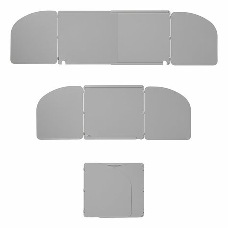 Cooking windshield 3-piece steel foldable + extendable 32/62 x 28.5 x 25 cm