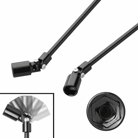 Extension crank 740 mm/19 mm with cardan joint for corner support