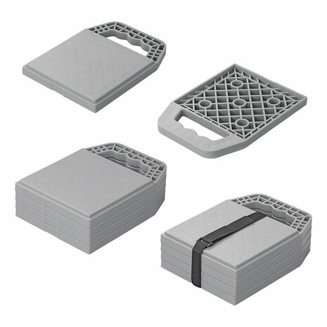 Stackable base plates with handle - set of 4