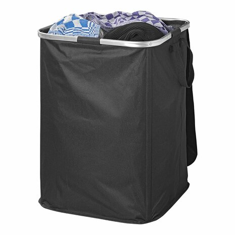 Laundry basket XL foldable black