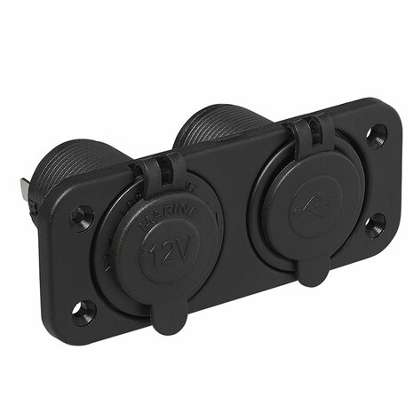 Flush-mounting kit: socket DIN + USB port double type A 2x2100mA