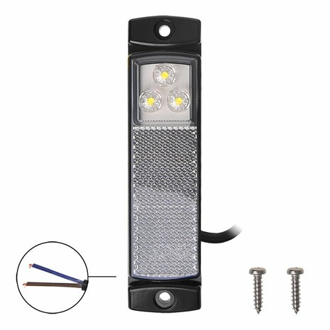 Marker lamp 12/24V white 126x30mm LED