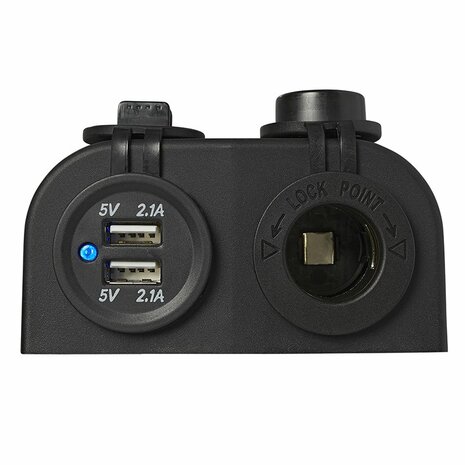 Construction kit: socket DIN + USB port double type A 2x2100mA