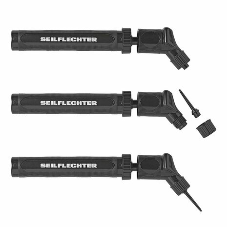 Fender pump, plastic, black with adapter