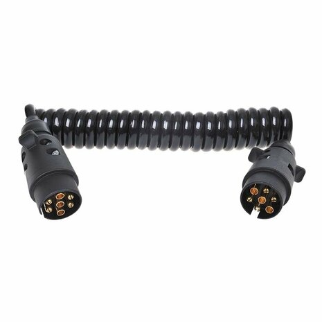 Spiral cable 3M with 2x plug 7-pin PVC