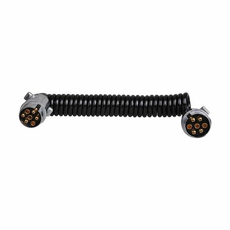 Spiral cable 3.5M with 2x plug 7-pin metal