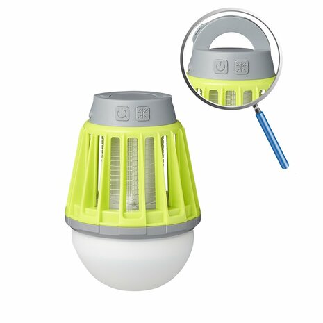 Camping- Insect lamp 2 in 1 rechargeable 8.8 x 12.5 cm