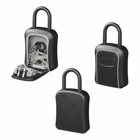 Key safe with number combination with metal U-bracket