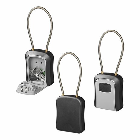 Key safe with combination lock with steel wire
