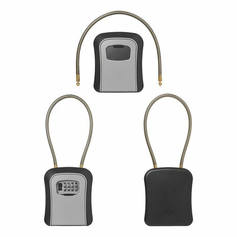 Key safe with combination lock with steel wire