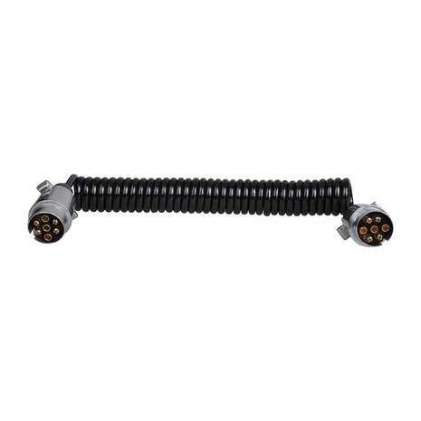 Spiral cable 4.5M with 2x plug 7-pin metal