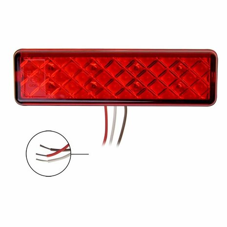 Luz trasera 12 24V 2 funciones 135x38mm LED con soporte negro