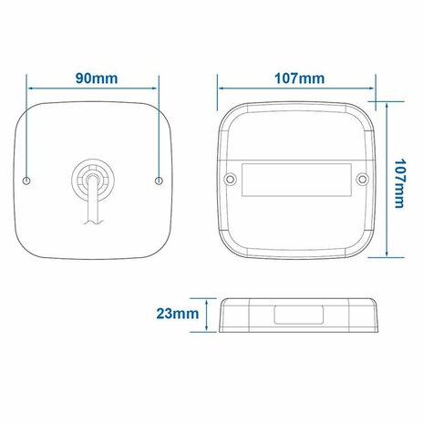 Rear light 12V 5 functions 107x107mm 8LED