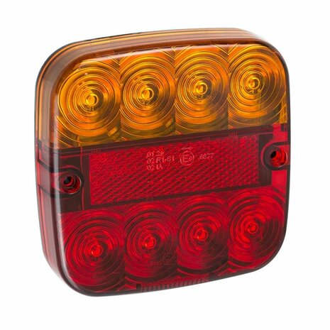 Rear light 12V 5 functions 107x107mm 8LED