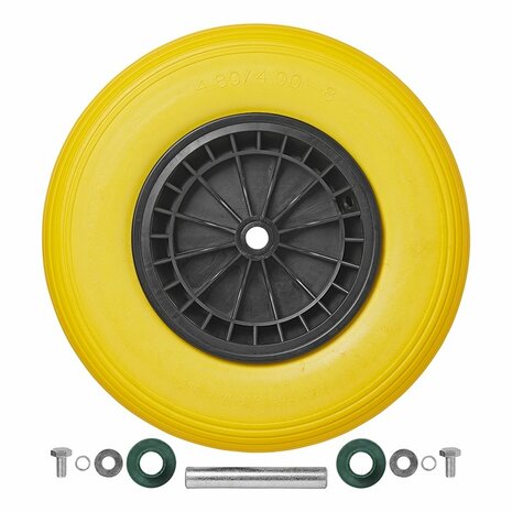 PU tire with plastic rim 164.00-8 incl. axle 20mm