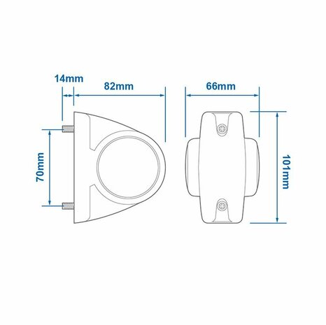 Width light 12/24V red/white 101x82mm LED