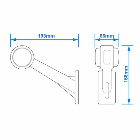 Width light 12/24V red/white 166x193mm LED left