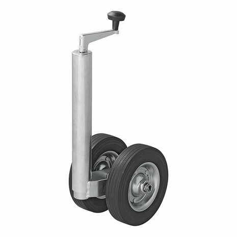 Double nose wheel 48 mm with solid rubber tyres 200 x 50 mm