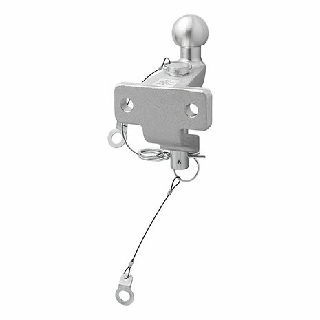 Tow bar ball silver combined double version D20.2/S350 E-type approved