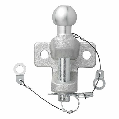 Tow bar ball silver combined double version D20.2/S350 E-type approved