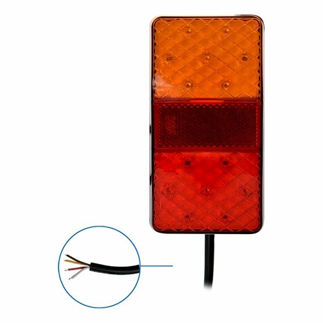 Rear light 12/24V 4 functions 80x150mm LED