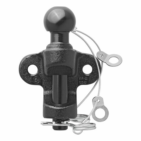 Tow ball black combined double version D17.2/S200 E-type approved